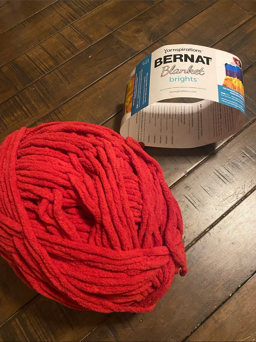 Bernat blanket brights race car red yarn